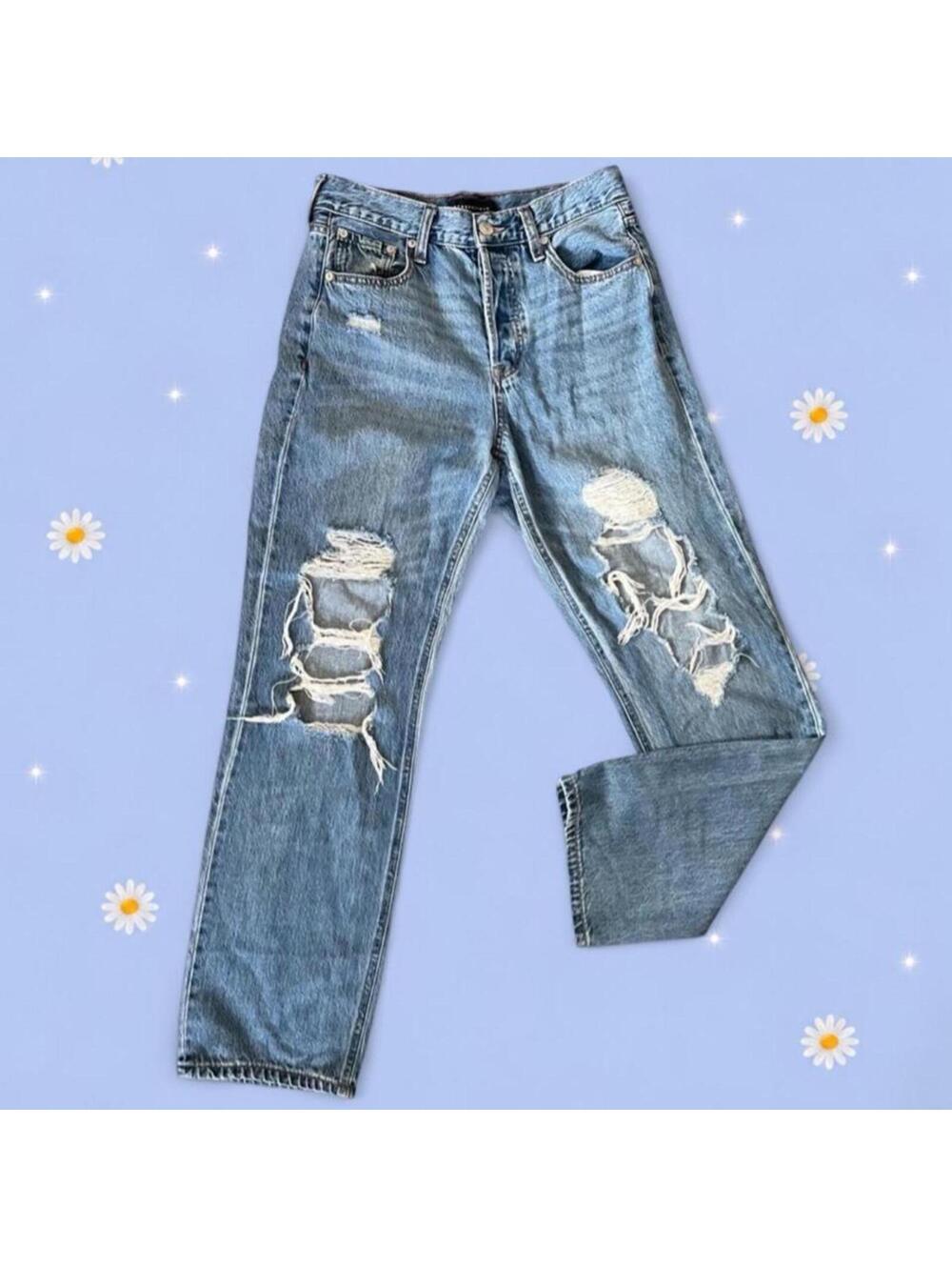 Vintage Y2K Aeropostale 90s Baggy Distressed Jeans Size 6 💙